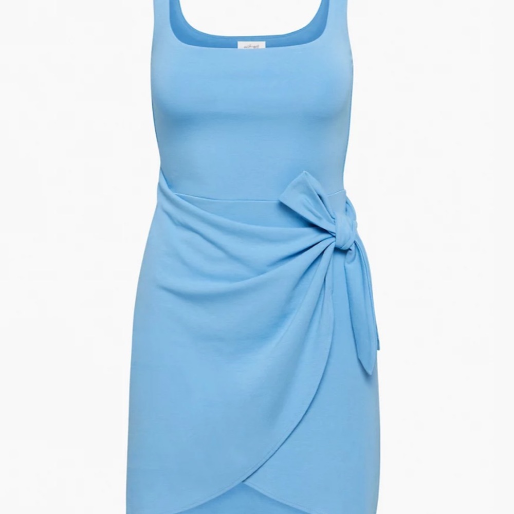 Aritzia wrap dress light blue